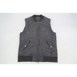 SUITSUPPLY‎ Mens Vest Medium E. Thomas Wool Silk Linen Chengdu Int Zip Gray